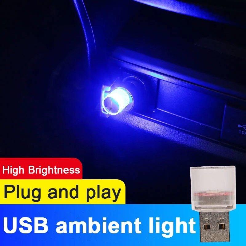Car USB Ambient Light DJ RGB Mini Colorful Nightlight Led Interface Holiday Party Atmosphere Neon Interior Lamp PC Laptop Light led light night light mini night light mini led light