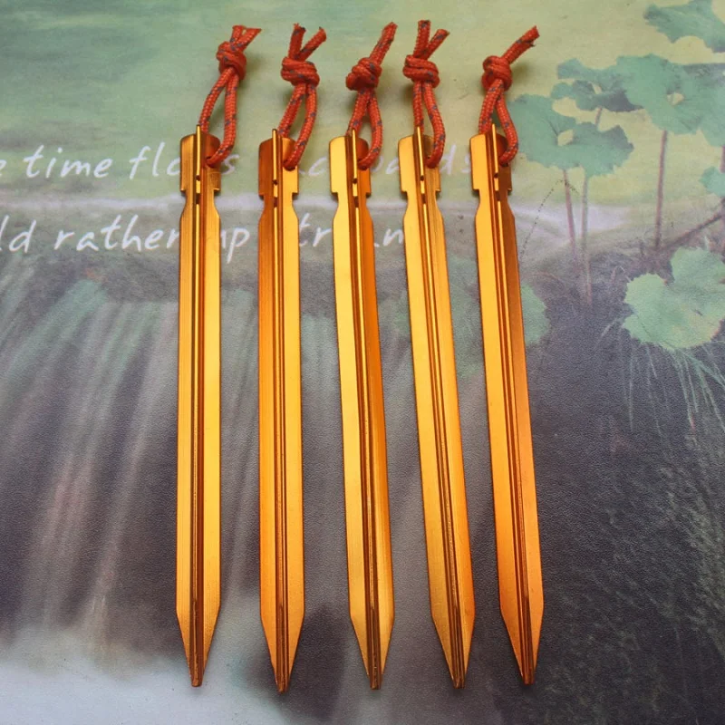 5Pcs/lot 18cm Aluminum Alloy Yard Canopy Tent Pegs Garden Stakes Ground