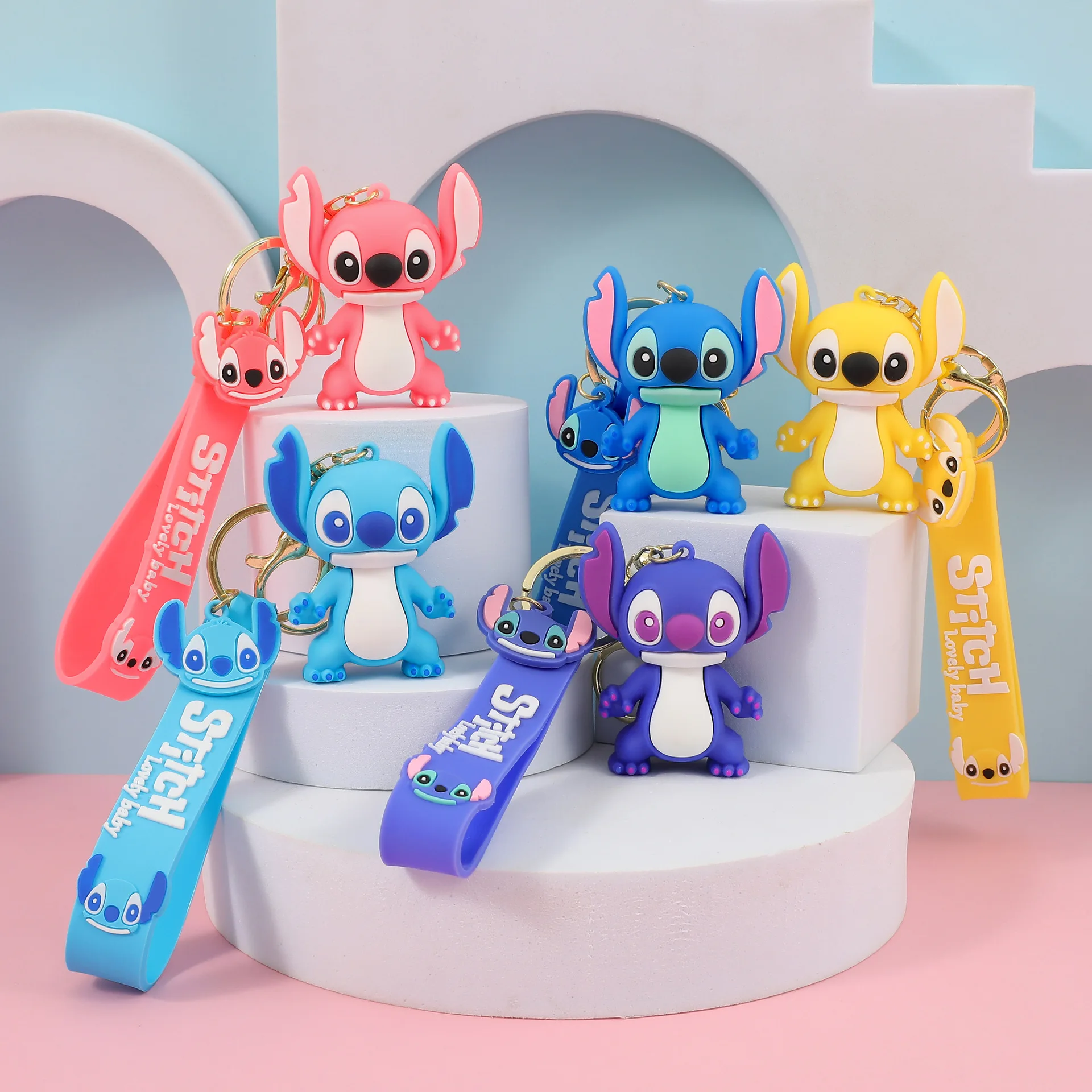 Charming Multi-Color Stitch Keychain - Adorable and Durable Anime Accessory