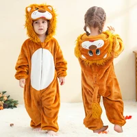 Cartoon Lion Baby Boy Jumpsuits Kids Overalls Baby Jumpsuits Winter Warm Hooded Baby Rompers Newborn Clothes Halloween Costume