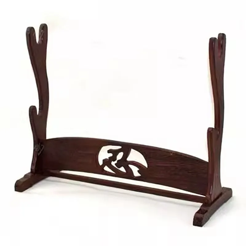 Double Layer Wooden Sword Holder, Samurai Blade Holder, Big Knife Holder, Solid Wood, Sword Base