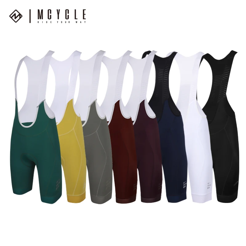 Mcycle Men's Cycling Bib Shorts Quick Dry Breathable Sport bibshort ciclismo Solid Bib Pad salopette ciclismo uomo