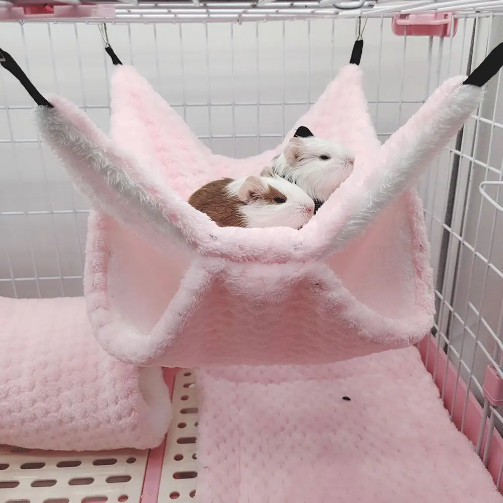 1Pc Hamster Nest Winter Bett Haus Schuppen Hängen Hängematte Käfig Tunnel Plüsch Versteck Für Hamster Meerschweinchen Zucker Kleine pe H8z6 – Detail 10