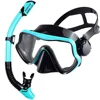 Scuba Diving Mask Snorkel Set For Adults Tempered Glass Professional Panoramic Snorkeling Gear Swimming Training Snorkel Kit 1