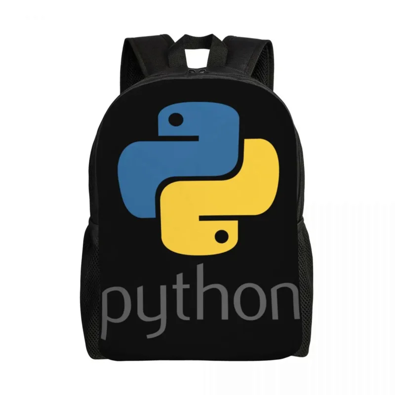 

Programmer Python Symbol Backpacks School College Student Bookbag Fits 15 Inch Laptop Computer Developer Programming Coder Bags