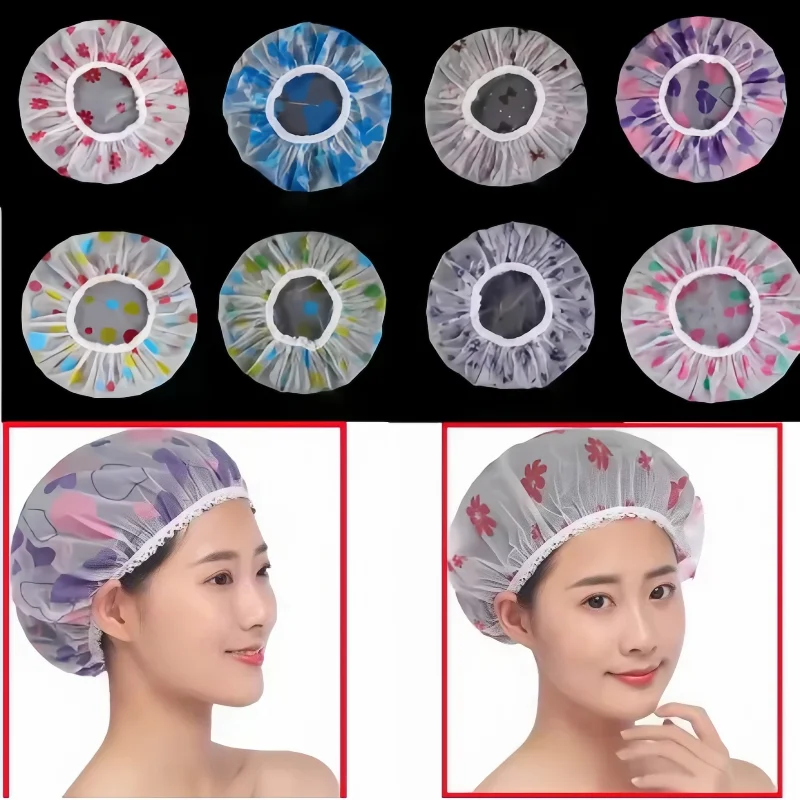 5pcs Shower Cap for Women, Waterproof for Bathroom Use