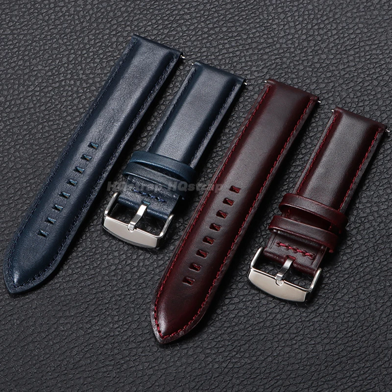 Luxury Genuine Leather Vintage Cowhide Watch Band with Quick Release