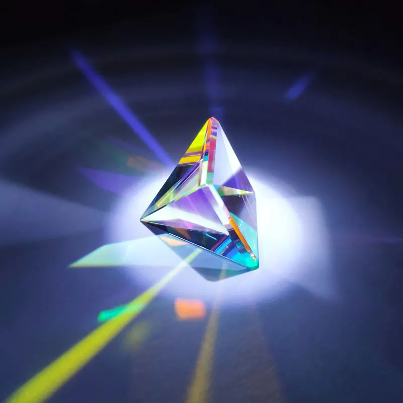 Rainbow Optical Glass Crystal Pyramid Prism Cube Prism for