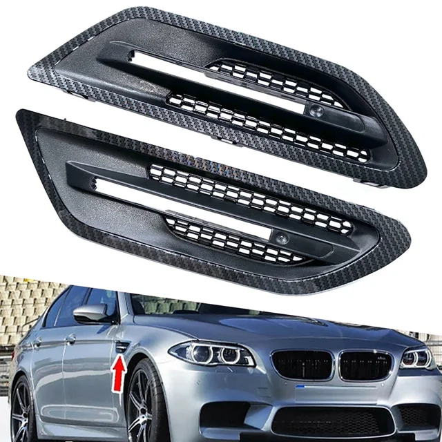 Pair Of Side Fender Vents For BMW 5 Series E60 M5 2006-2010 – Chrome ABS Air Vent Trim Covers