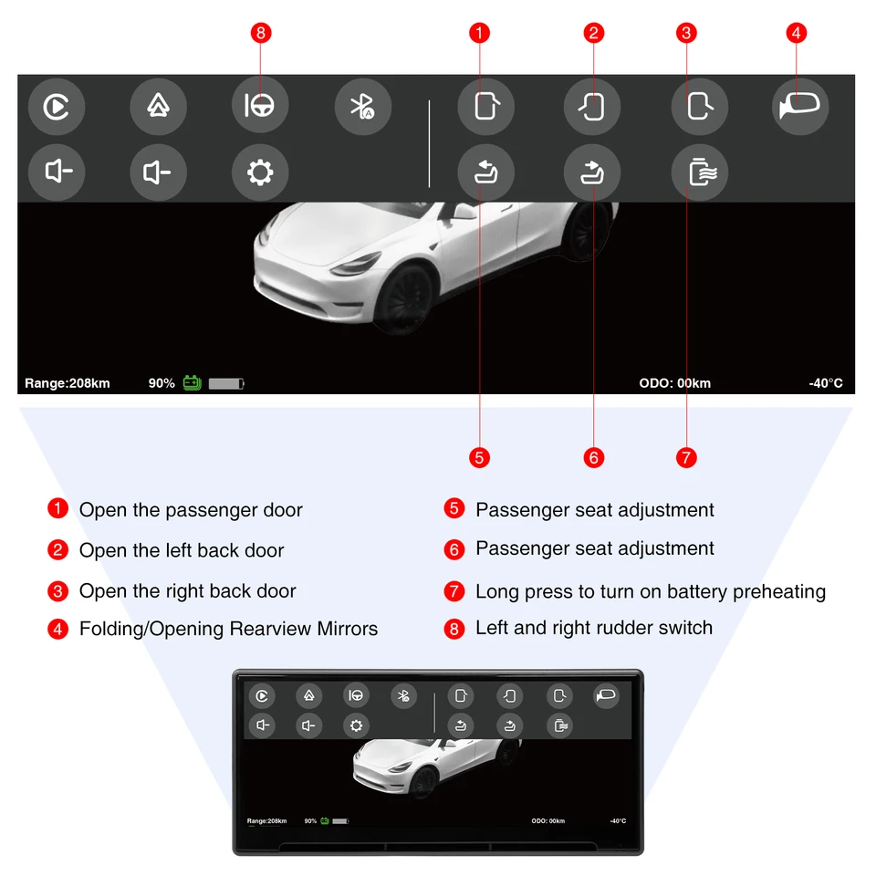운전자의 편의성과 안전성을 높이는 Tesla HUD용 CATRONICS 헤드업 디스플레이