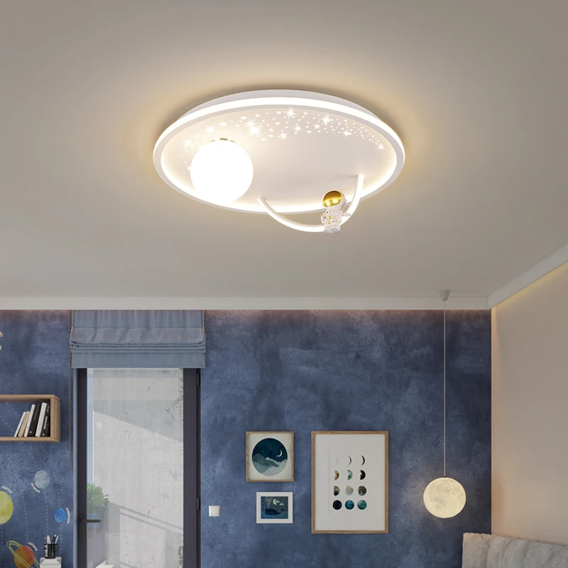 Nordic Modern Children\'s Ceiling Lamp LED Chandelier for Kid Room Home Decor Creative Planet Astronaut Design Bedroom Lighting