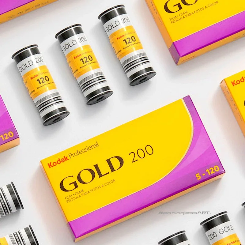 Color Print Film Film Camera Film Cassettes 1/2/3/5 Roll KODAK 200 120mm Films Professional IOS 200 Portrait Landscape Filme 120mm Color Negative Film (Expiration 12.)