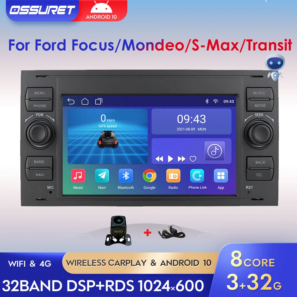 Для Ford Fusion Focus Transit C-MAX Mondeo Fiest Octa Core Авто Стерео DVD мультимедийный плеер GPS 7 '✭IN