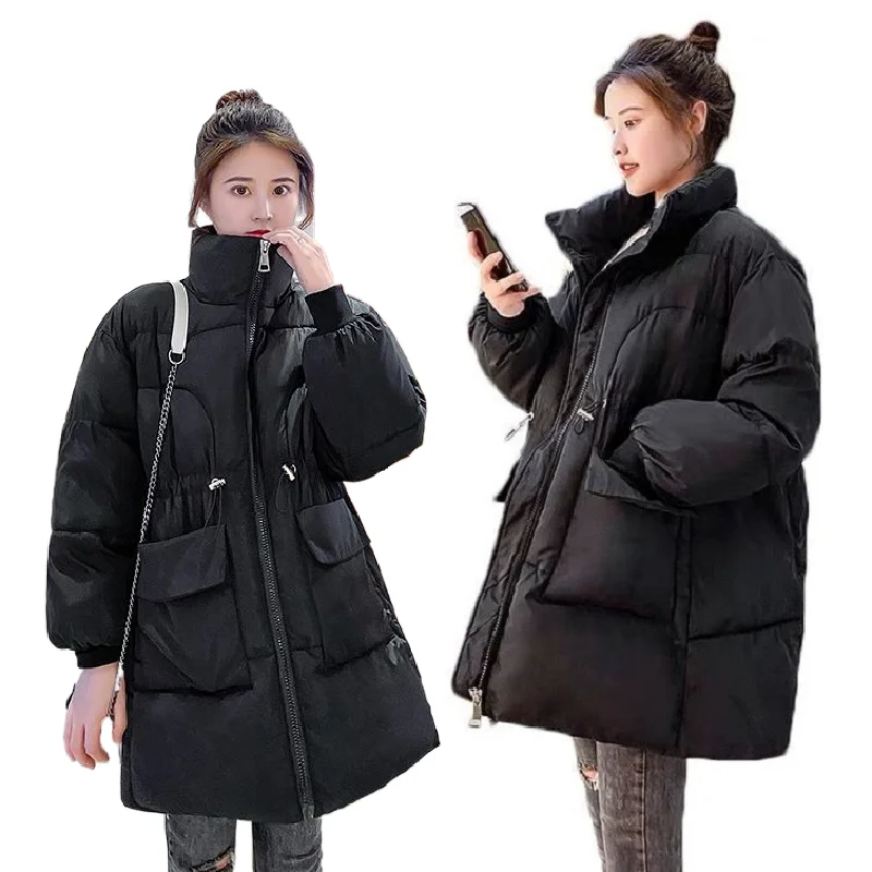 Maternity Down Cotton Jacket Ladies Mid Length Pregnant Women's Winter Parka Coat Elegant Comfortable Fashion Female Outerweat