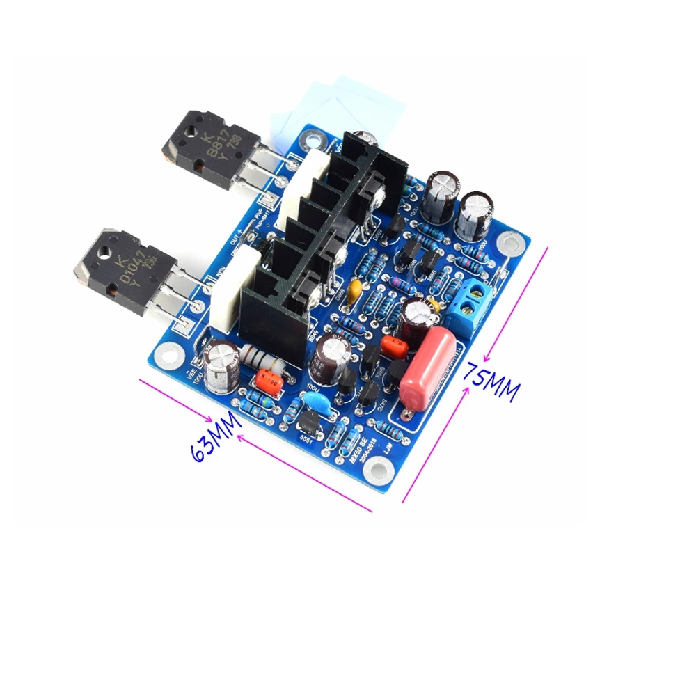 2pcs HiFi MX50 SE 2.0 Dual Channel 2x 100W Stereo Power Amplifier DIY KIT and Finished Board 2sc5200 2sa1943 hifi 120w dual differential full symmetric complementary ocl power amplifier board