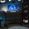 Computer Desk Spacious Desktop I-shaped Metal Frame Study Desk Thickened Artificial Board Rounded Corner Desk Home Furniture 2
