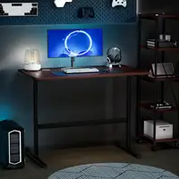 Computer Desk Spacious Desktop I-shaped Metal Frame Study Desk Thickened Artificial Board Rounded Corner Desk Home Furniture 2