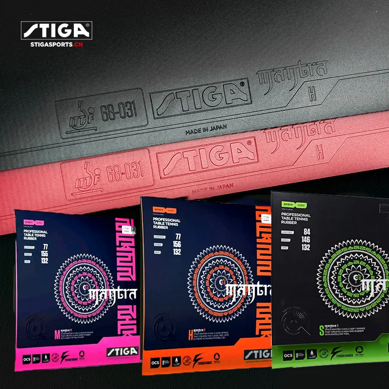 STIGA MANTRA Series Table Tennis Rubber Black and Red Semi-tacky Pimples-in Offensive for Mid and Back Court