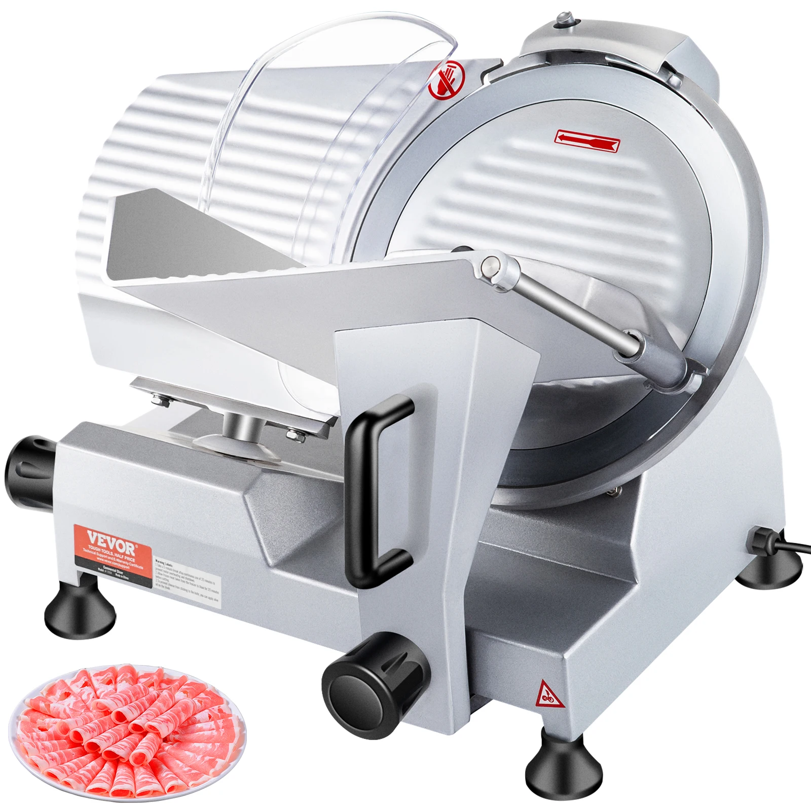 Electric Meat Slicer with Carbon Steel Blade for Home and Commercial Use