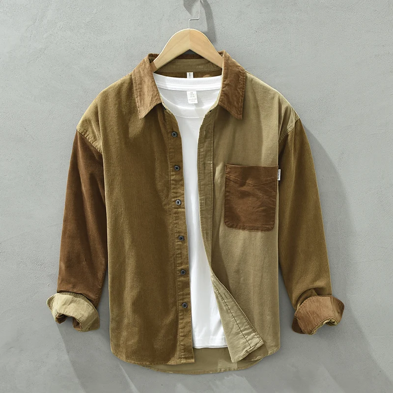

New Designer Thickness Long-sleeve Patchwork Casual Cotton Brand Shirts For Men Fashion Quality Tops Clothing Camisa Masculina