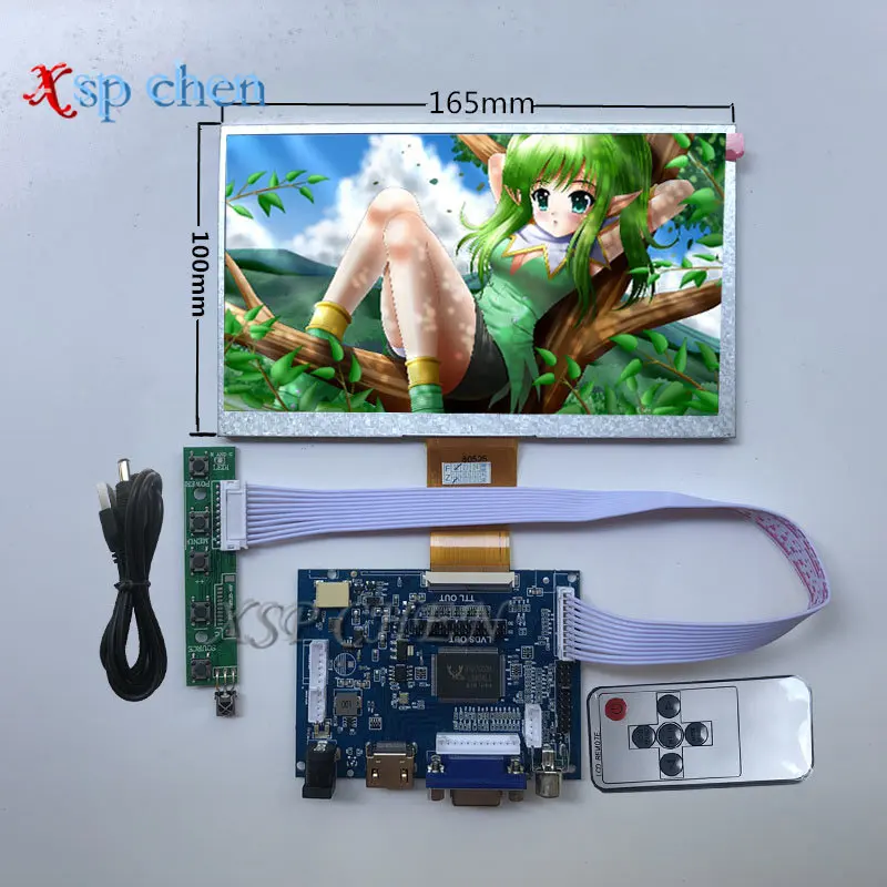 

7-дюймовый HD ЖК-дисплей, экран, монитор, аналогичный HDMI, VGA AV для Lattepanda Raspberry Pi Banana Pi