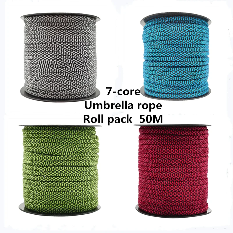 7 Strand 4mm Paracord 550 Military Tactical Parachute Cord Camping Survival Accessories Tent Lanyard DIY Bracelet Weaving Rope paracord rope,braided paracord,paracord accessories,paracord bracelet,outdoor accessories,paracord bracelet accessories,paracord lanyard pendants,outdoor knife lanyard,paracord needle set,paracord keychain