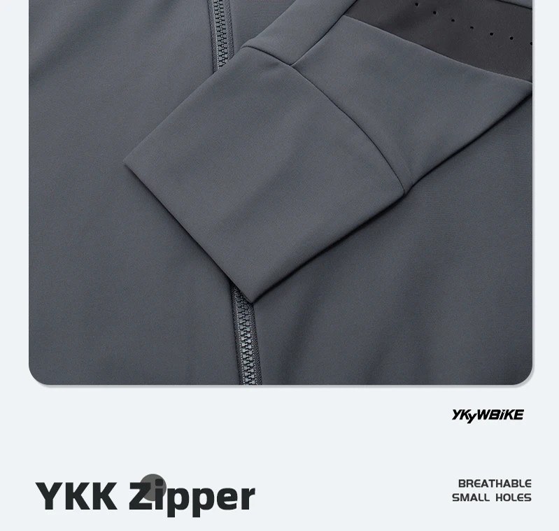 YKYWBIKE Herren Winter-Radtrikot, warm, Rennrad, dünn, weich, Fleece-Jacke, atmungsaktiv, MTB, Fahrradbekleidung, Fahrradtrikot – Detail 11