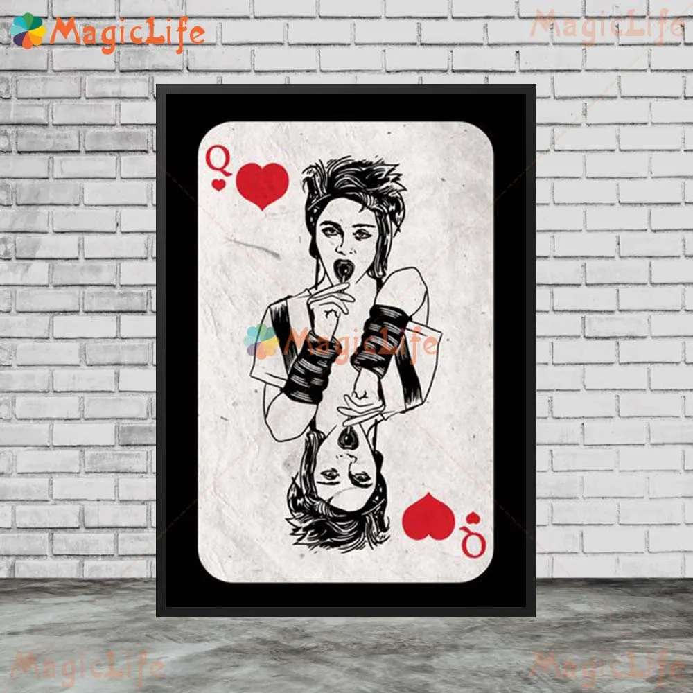 

Poker Portrait Face Playing Cards Wall Pictures For Living Room Nordic Poster Wall Art Canvas Painting Home Decor Unframed