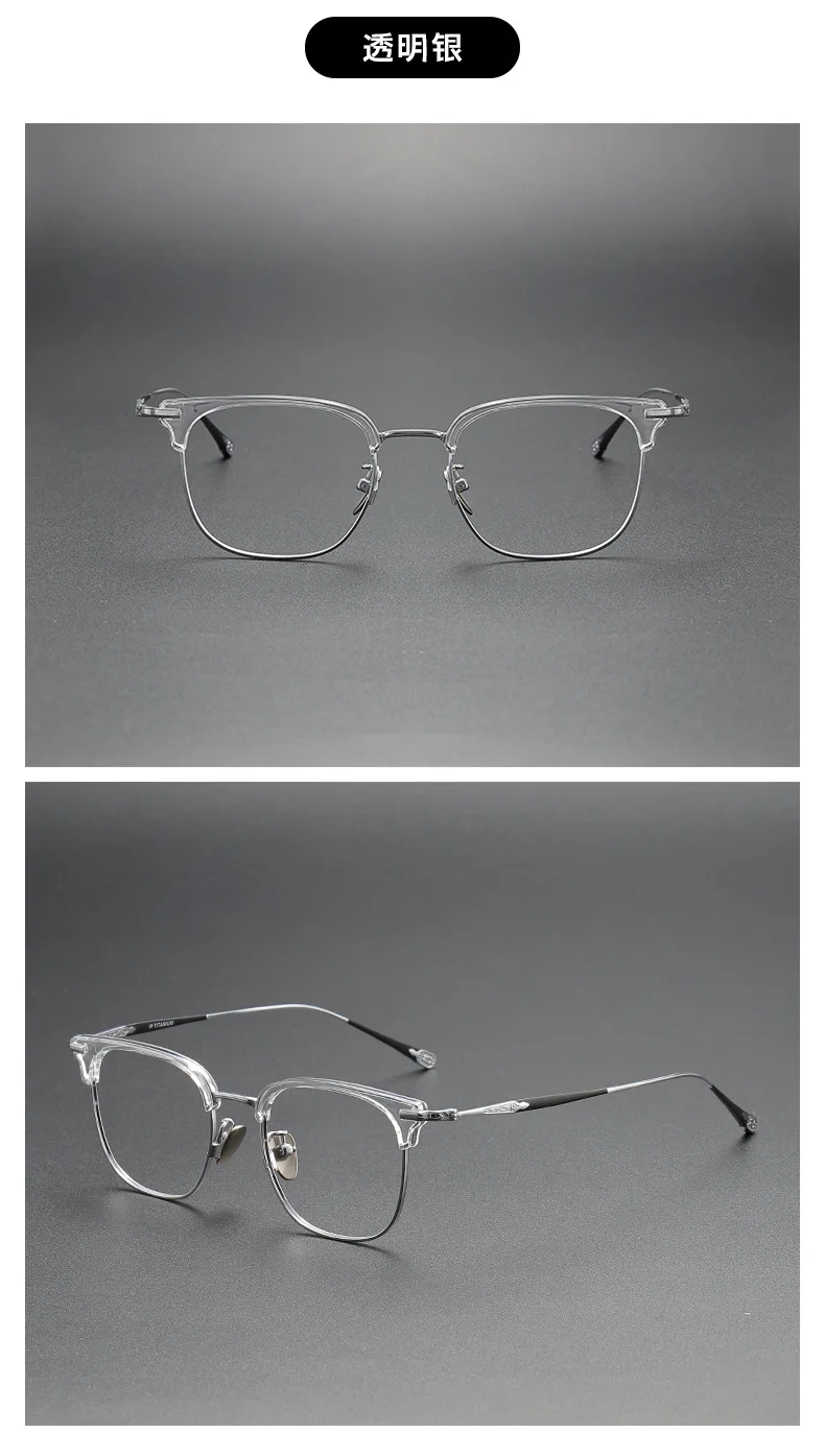 KLARES japanisches handgefertigtes Design-Brillengestell, klassische Titanacetat-Brille für Herren und Damen, Retro-Rezept, optische Brillen – Detail 14