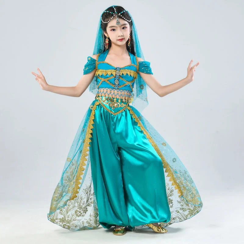 

Indian Dance Costume Female Children's Day Children's Xinjiang Dance Ethnic Dance Chorus Performance Princess Skirt