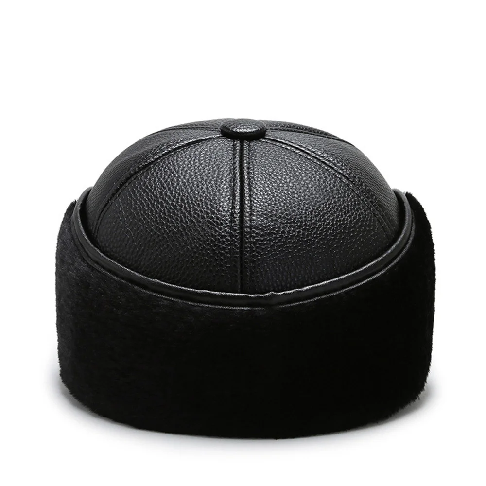 Winter Hat Earflap Hat Men&rsquo;s Winter Thick Ear Protection Hats Outdoor Sport Warm Baseball Cap Leather Dad Caps Earflaps Bomber Hats Ski Russian Cap