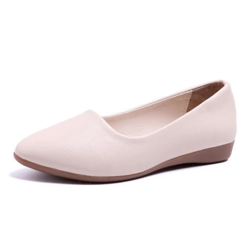 2023 spring new women's single shoes Casual Mary Jane leather shoes Fashion shallow mouth design loafers Large size 35-41