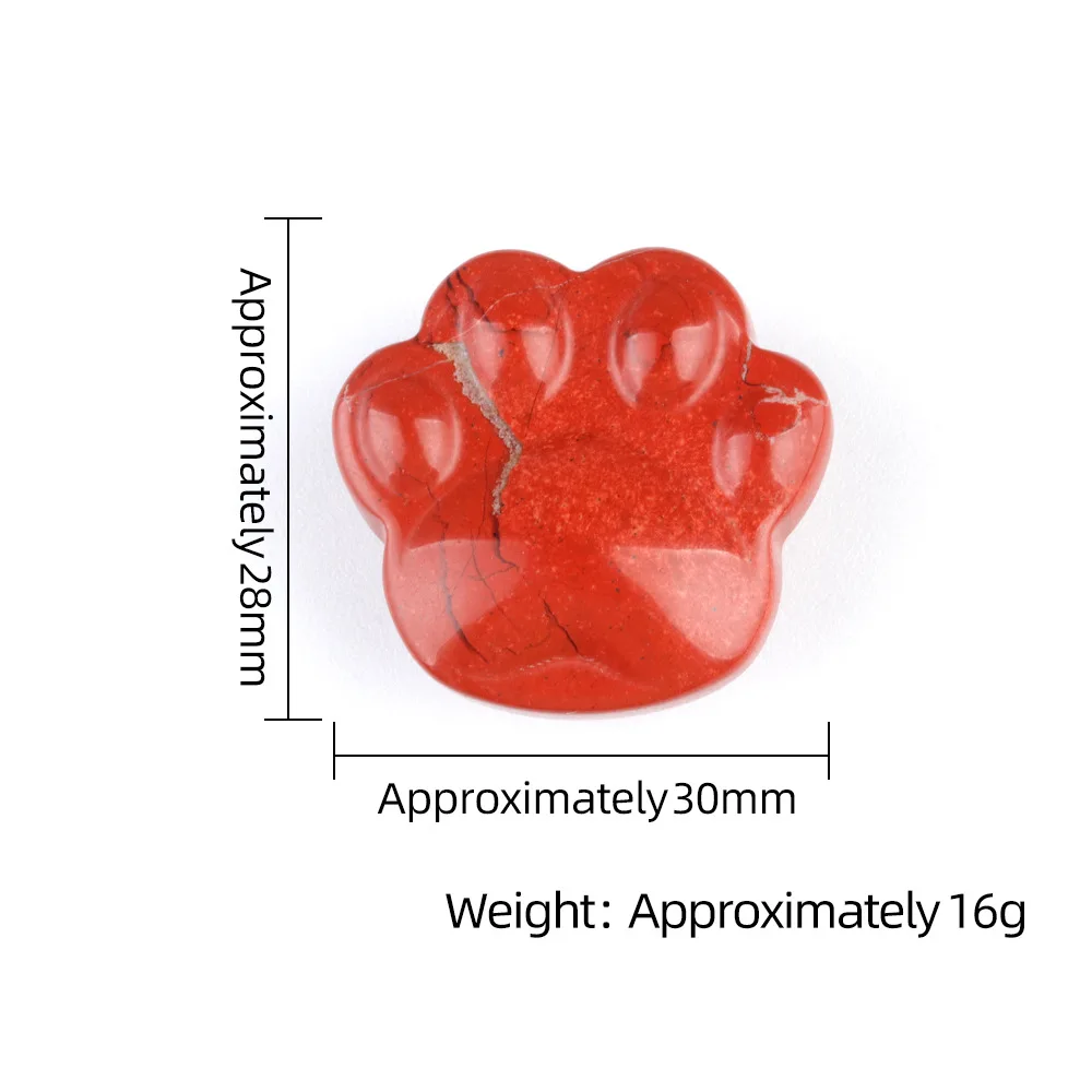 30mm Natural Stone Carved Cat Paw Shape Cute Handcarved Craft Ornament Bear Paw Healing Crystals Gemstone for Home Office Decor 5