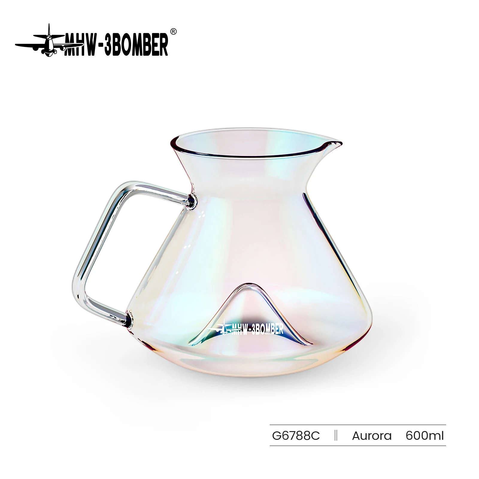 خادم قهوة زجاجي ٦٠٠ مل