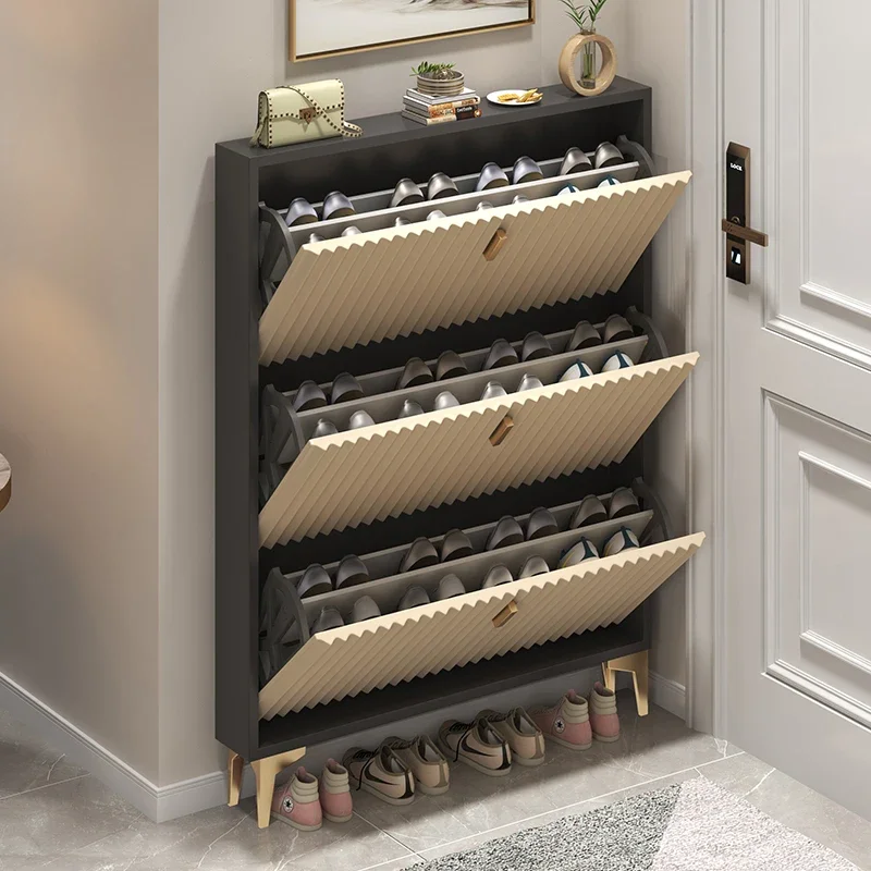 

Wooden Vertical Shoe Cabinets Entrance Hall Ultra Thin Shoe Cabinets Living Room Narrow Modern Individual Schrank Home Furniture