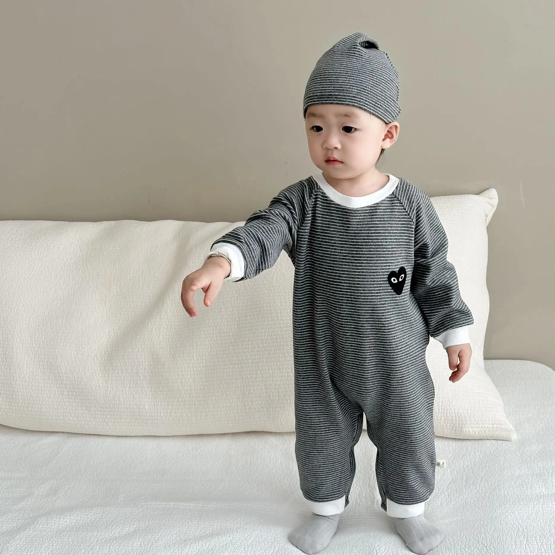 

Детский комбинезон в полоску, с длинным рукавом, на осень/зиму