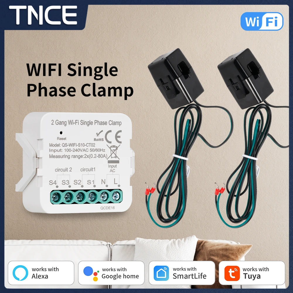 Smart WiFi Energy Monitor with Real-time Power Tracking and CT Clamp Sensor