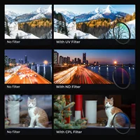 K&F CONCEPT K Series 49-82mm Filters UV/CPL/ND2-400/Black-Mist 1/4 Cap Clean Cloths Camera Lens Filter Set for Nikon Canon Leica 4