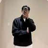 High Street Sweater Simple Casual Half Zipper Men New Korean Chic Solid Color Turn-down Collar Harajuku Fashion Basic Pullovers 5