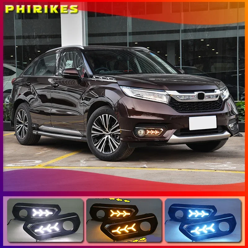 

1 Set For Honda AVANCIER 2017-2019 DRL Daytime Running Lights Daylight 12V ABS Fog Lamp Cover With Turn Yellow Signal Light