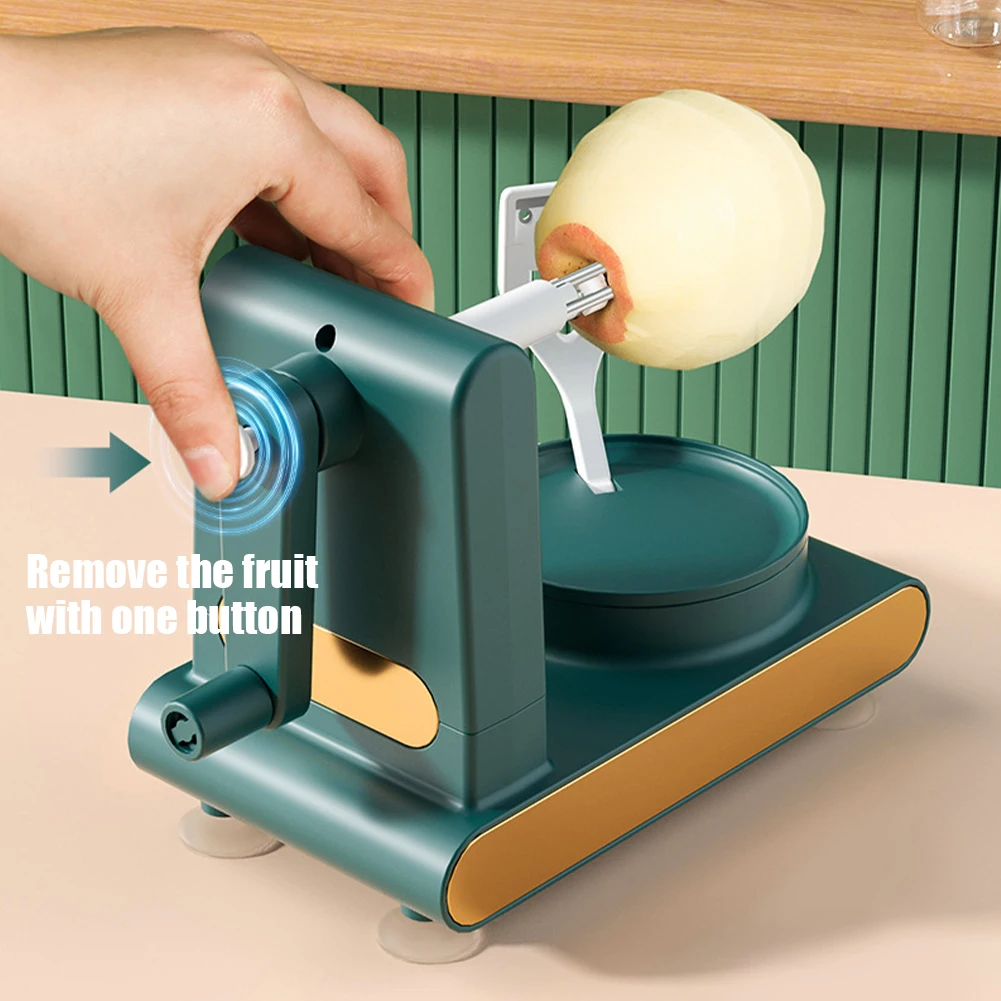 Manual Hand Crank Fruit Peeler Stainless Steel Blades Multifunctional Food Peeling Machine Bottom Suction Cup Household Supplies