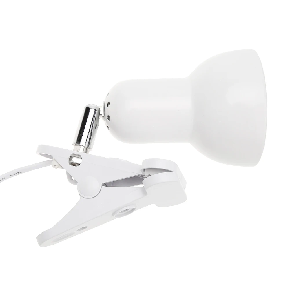 160cm E27 Reptile Lamp Kit 85-285V Heating Lamp Aluminum Alloy Clip-on Bulb Cover Black White Pet Light Holder