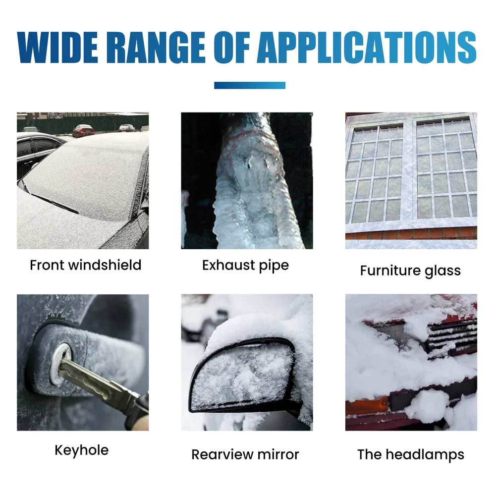 Winter De Icing Instantly Melts Ice Auto Windshield Deicing Spray Car Window Cleaner 60ML Road Anti Slip Winter Vehicle Supplies