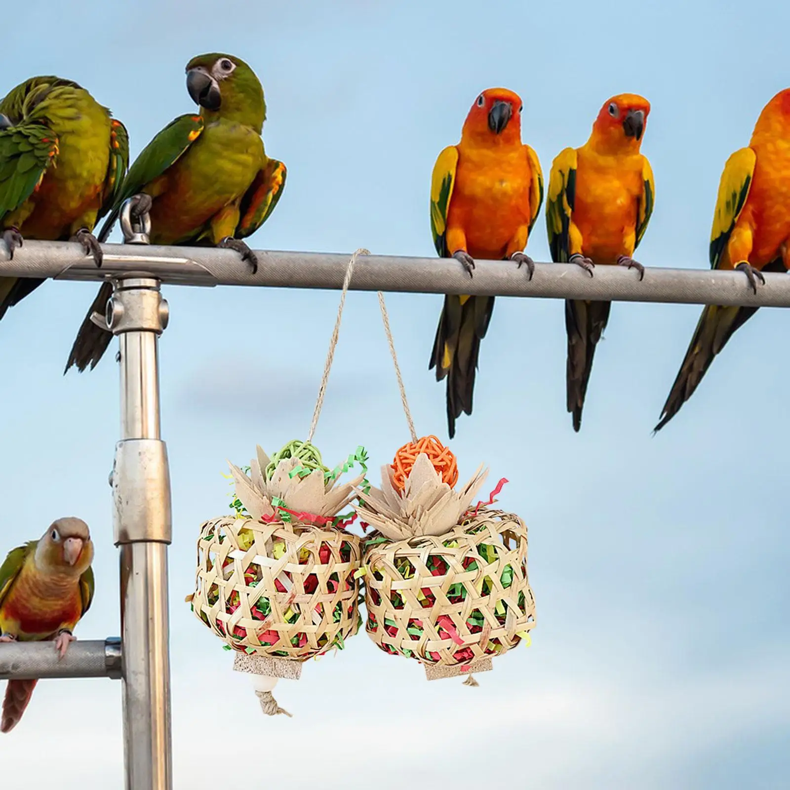 Parrot Chewing Toy Foraging Hanging Toy Bite Resistant Bird Chewing Toy Parrot Cage Shredder For Birds Budgies Parakeets
