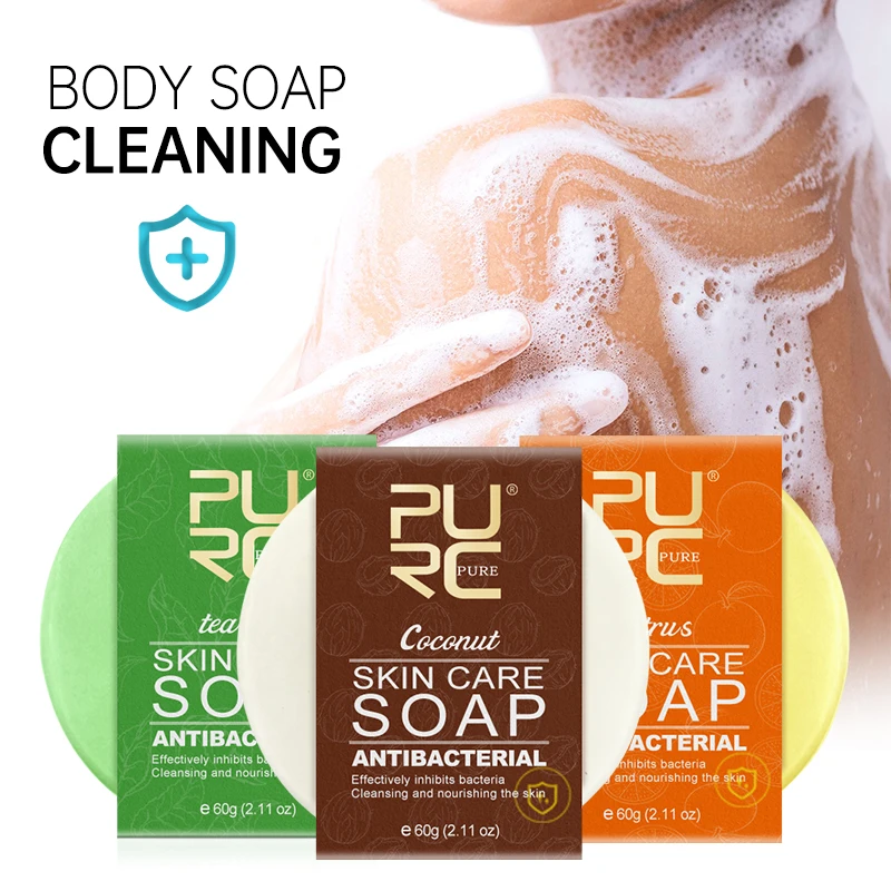 

PURC Skin Whitening Soap Products Body Care Cleaning Antibacterial Green Tea Citrus Handmade Soaps Lighten Bath and Body Works