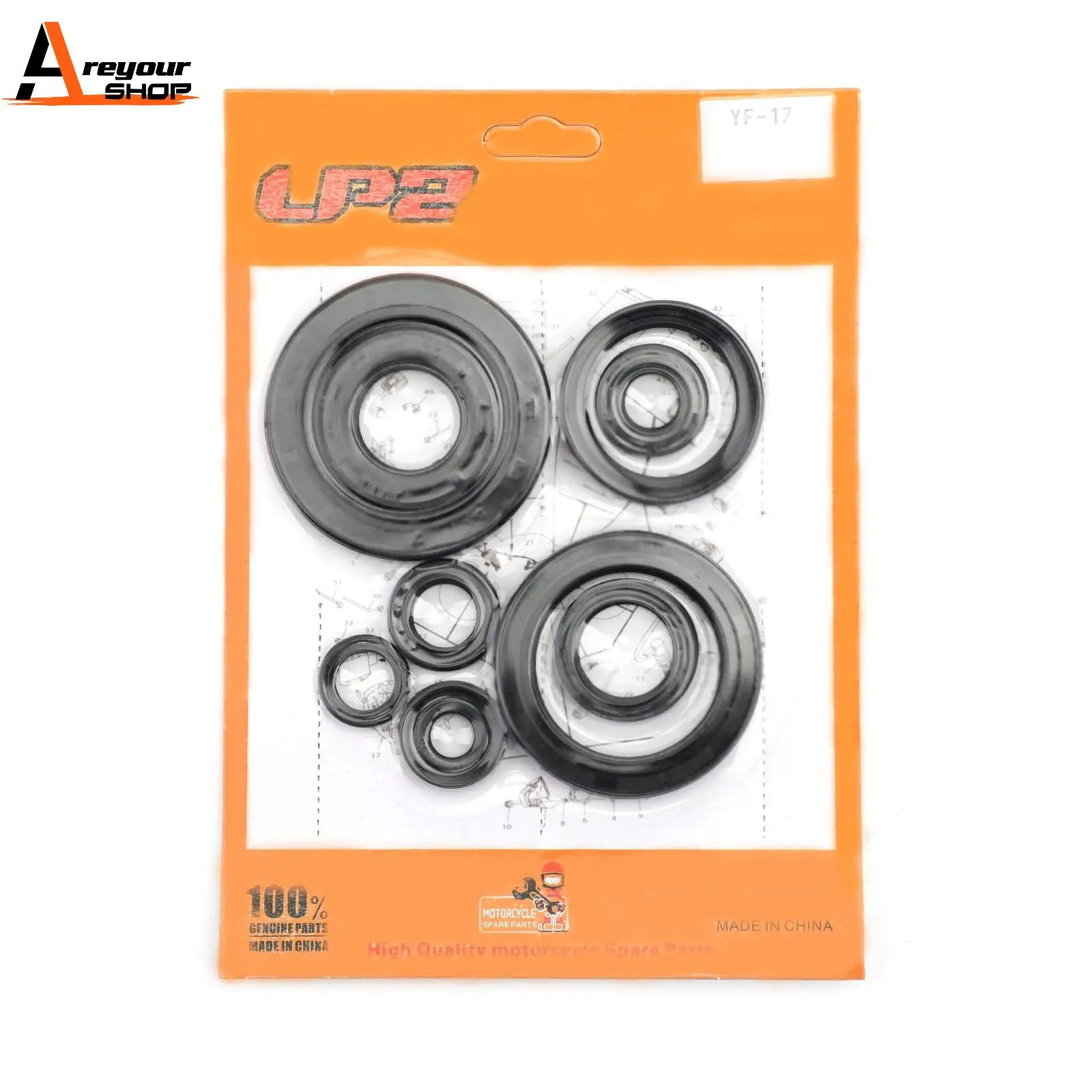 Areyourshop for Honda CRF450R CRF450 CRF 450 R 2009-2014 201 2011 2012 2013 Engine Oil Seal Kit Set 9pcs Seals
