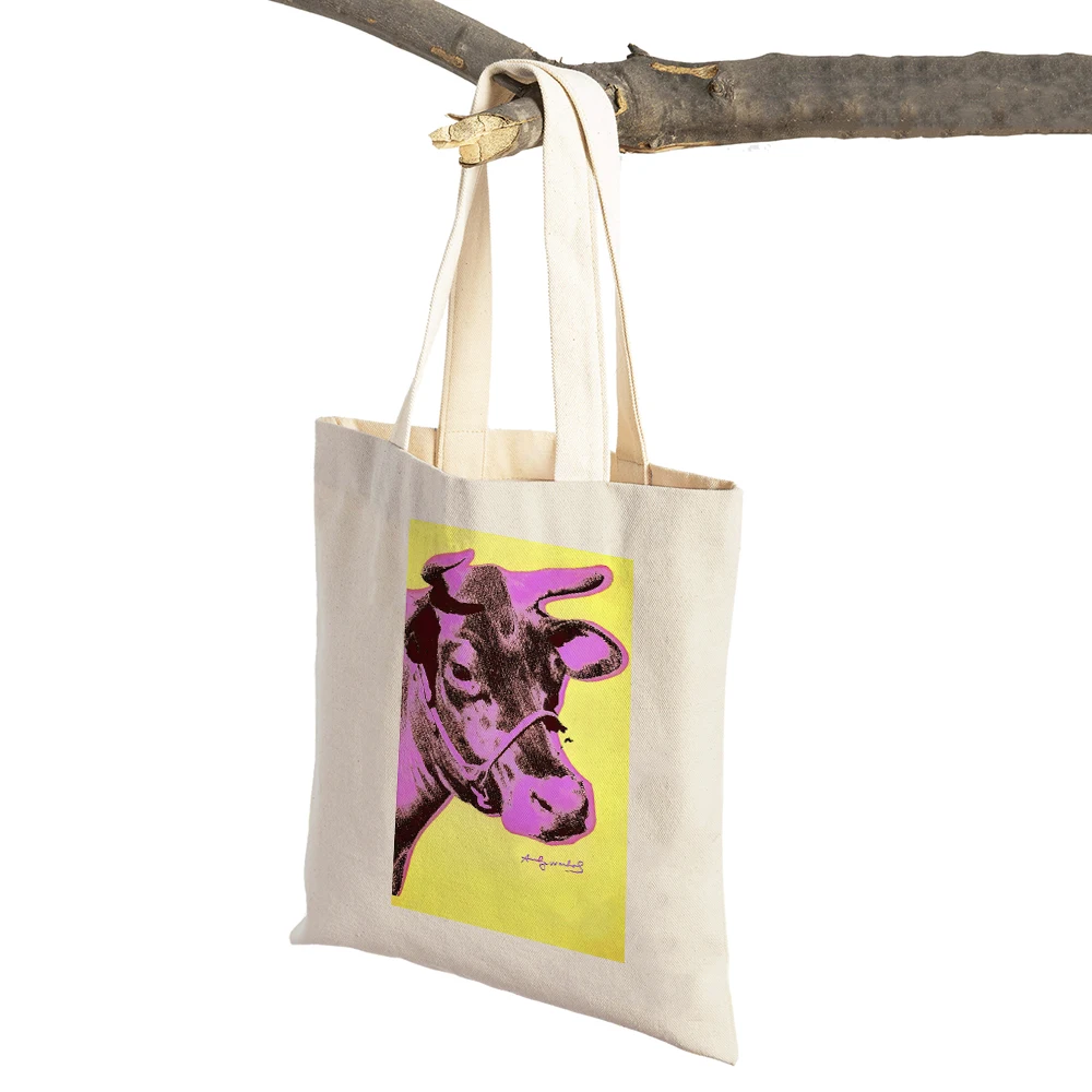 Vintage Art Andy Warhol Shoulder Shopper Bag Abstract Women