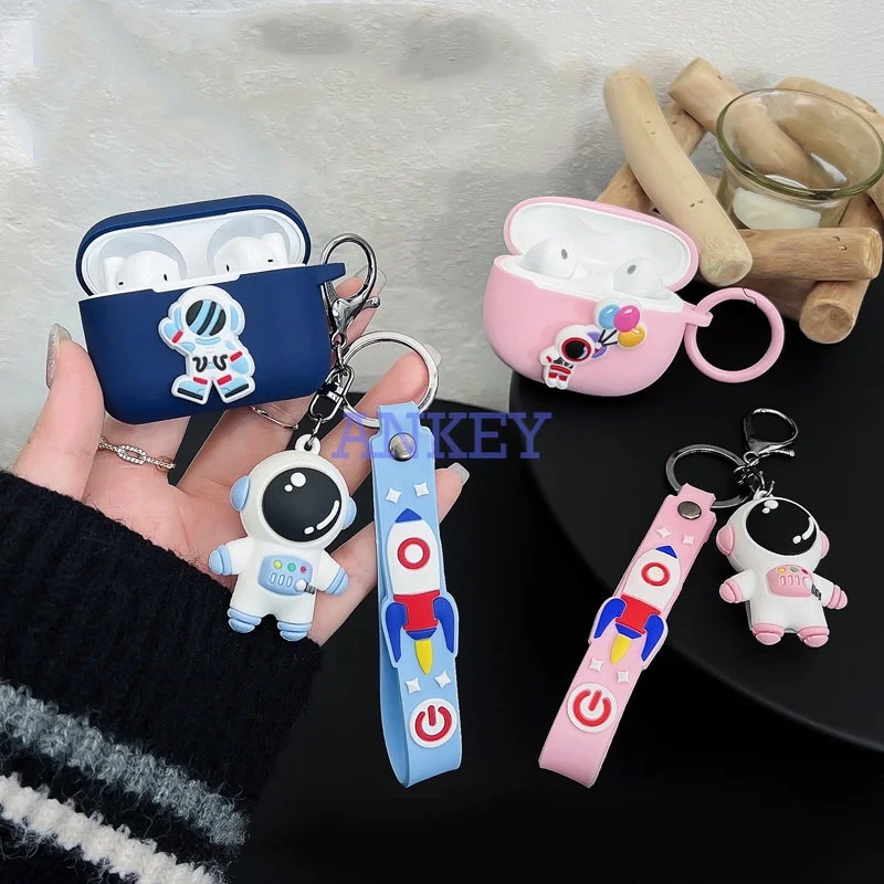 Custodia Per Redmi Buds 4 Pro / Buds 3 Pro / 4 Lite Pink Cartoon Astronaut Cover Buds3 Buds4 Ciondolo Di Protezione Per Auricolari In Silicone