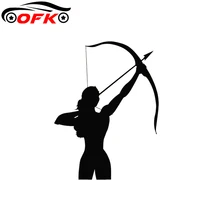 

Girl with A Crossbow Archery Sports Decor Vinyl Decal Car Sticker Black/Silver 12.5CM*9.5CM