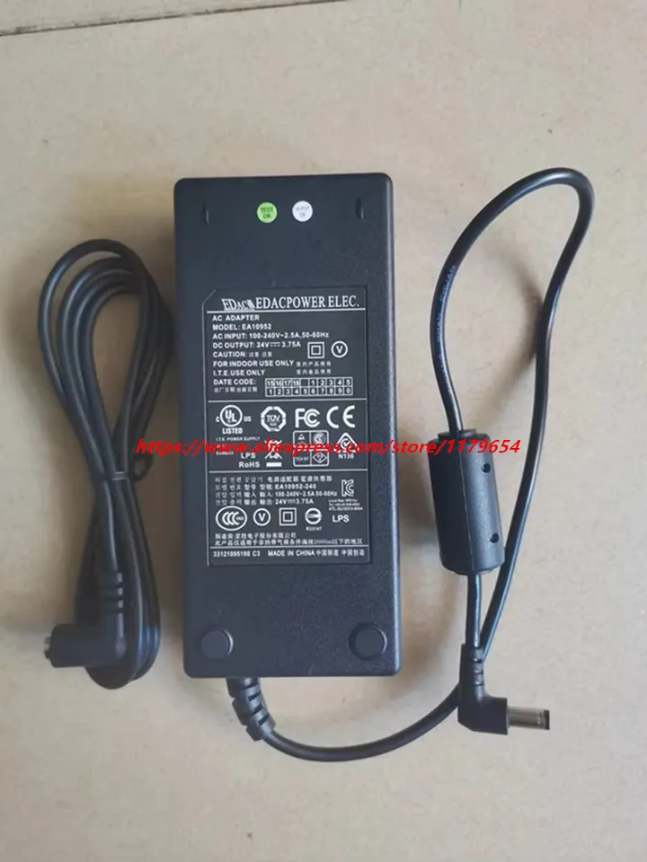 Genunie edac ea10952 24v 3.75a 90w 5.5x2.5 acアダプター